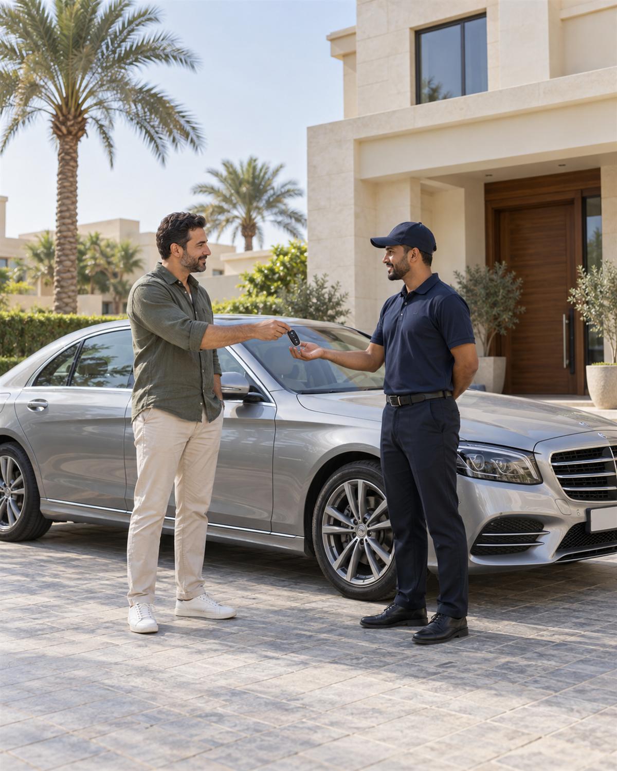 800 Motor driver collecting a car from a Dubai home