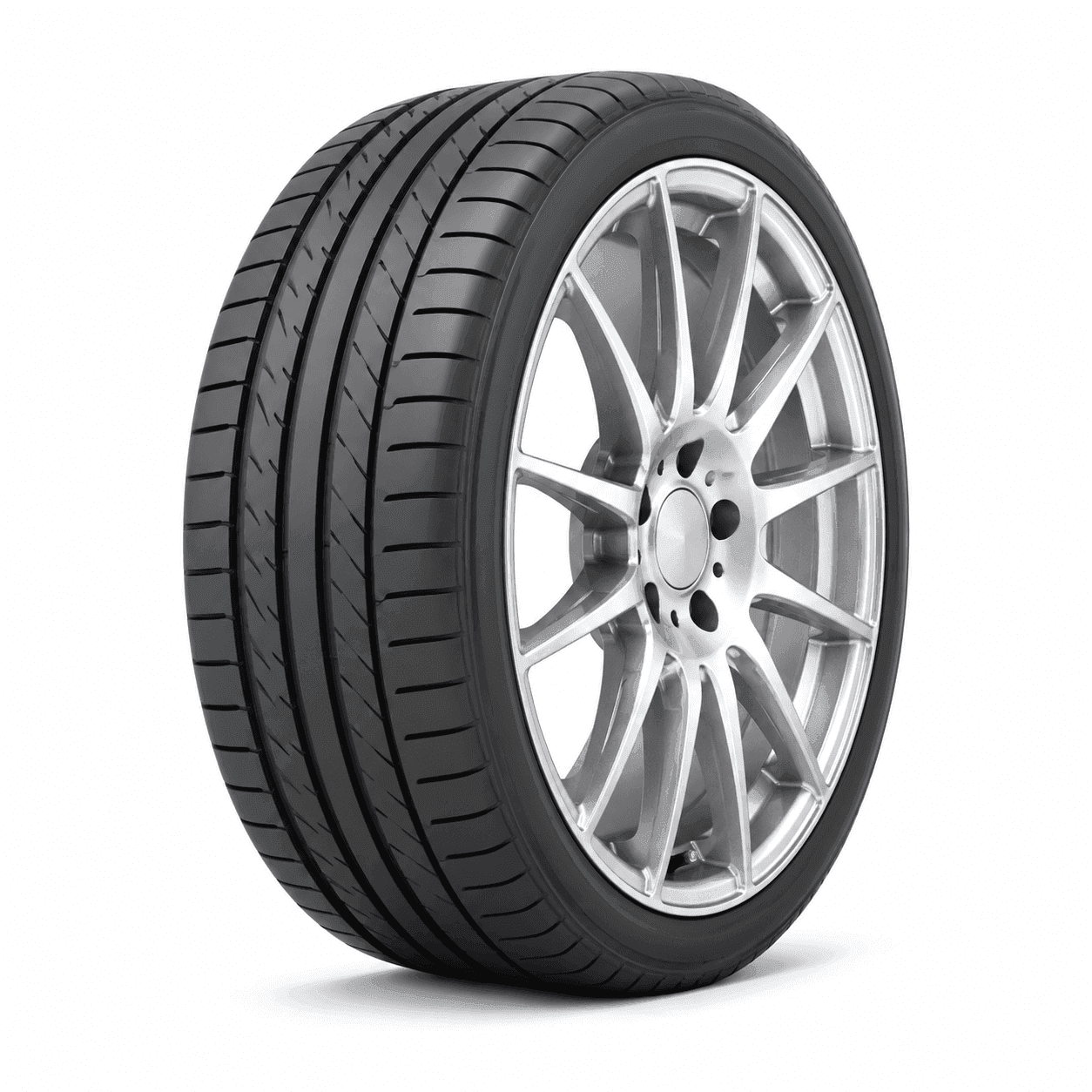 Car tyre on an alloy wheel