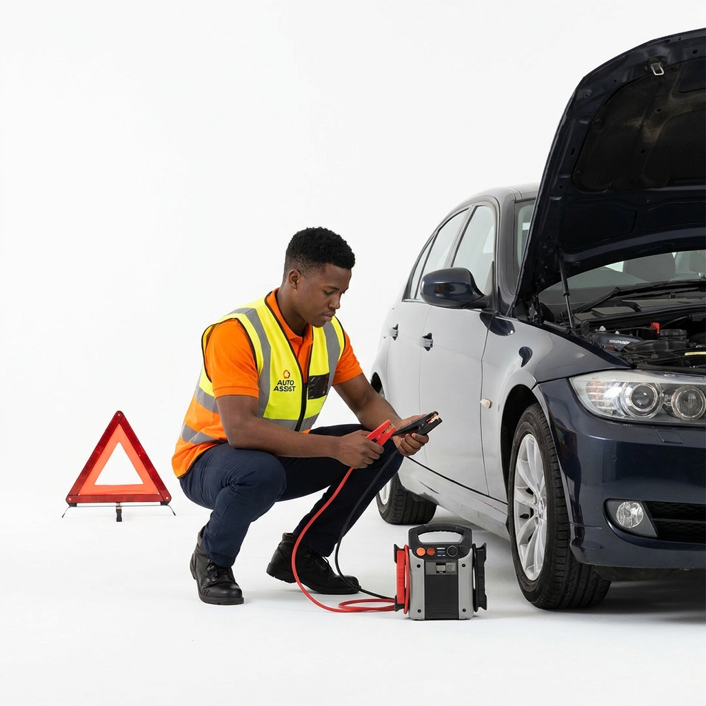 Roadside car battery assistance service in Dubai