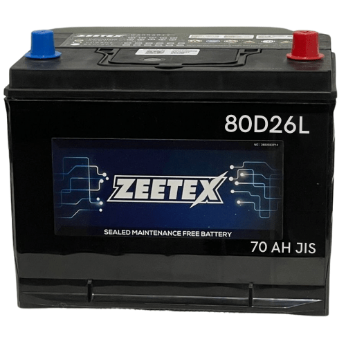 ZEETEX Battery Zeetex - 80D26L Left Terminal 12V JIS 70AH Car Battery - App