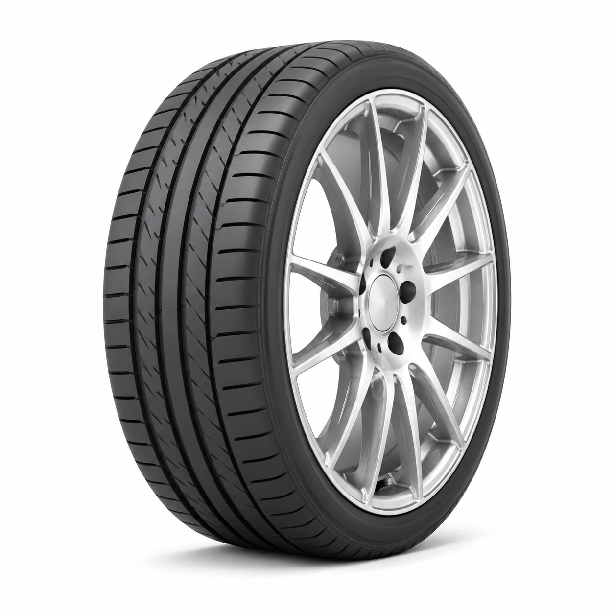 Car tyre on an alloy wheel